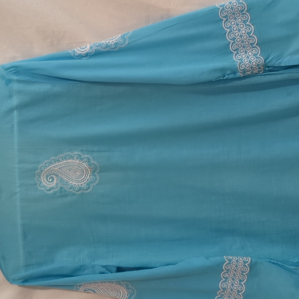 Mud Pie Blue and White Tunic Top Small - Picture 10 of 15